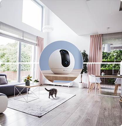 📹 Cámara seguridad doble lente 360° interior con audio