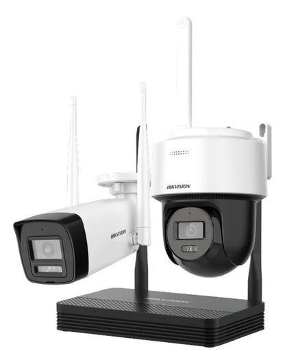 🔒 Kit de Seguridad Wi-Fi Hikvision – 2 Cámaras (1 PT) + NVR Plug & Play